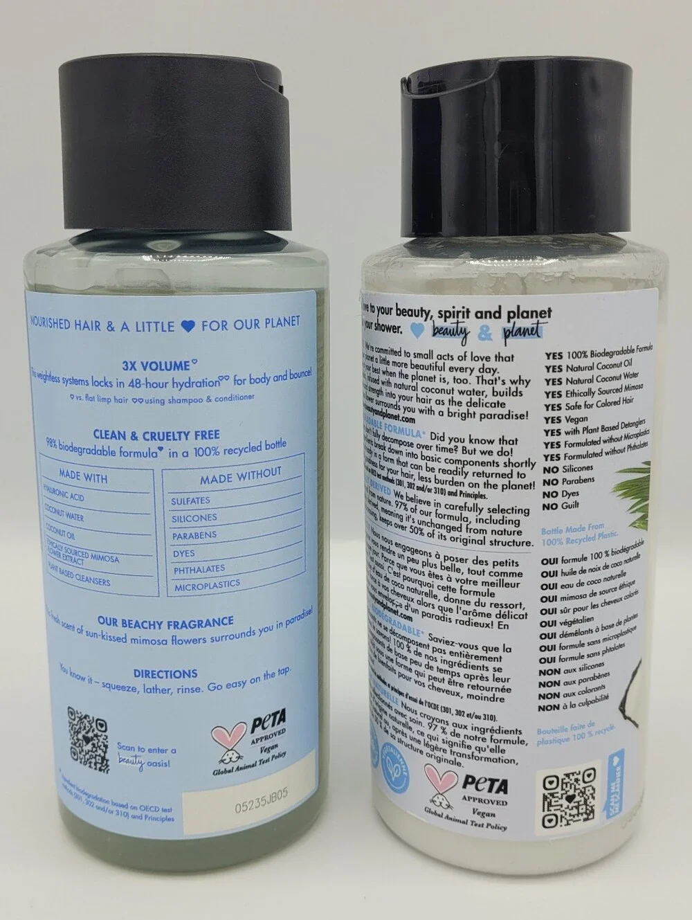 Love Beauty and Planet Coconut Water & Mimosa Shampoo & Conditioner 13.5 fl oz